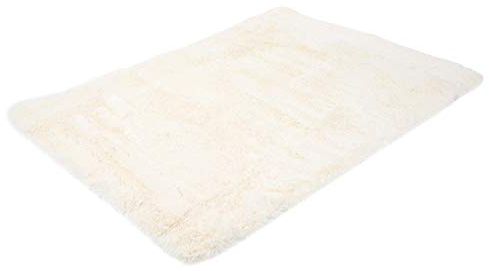 Mendler Teppich HWC-F69, Shaggy Läufer Hochflor Langflor, Stoff/Textil flauschig weich 230x160cm - Creme