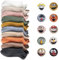 Flow.month Söckchen lustige Socken Damen Herren witzige Strümpfe，10 Paare Cartoon Stickerei Ausdruck Smiley Socken Unsichtbare Bootssocken, Einheitsgröße(a11)