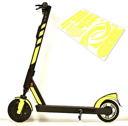 m2medien Aufkleber-Set (30-teilig) Sticker-Set auf 46x35cm Bogen geeignet für myTIER SXT Max Cityblitz Beast E-Scooter (Neon-Gelb)