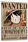 YZLI Anime-Poster, Motiv: Luffy Bounty Wanted, Leinwand, dekoratives Gemälde, 30 x 45 cm