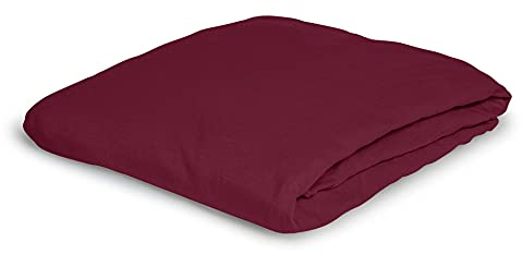 Irisette Kuschel-Jersey Spannbetttuch Vesuv-T 0012 Rubin 150 x 200 cm 12-81 Rubin