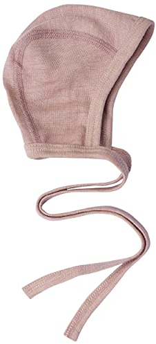 Cosilana Baby Häubchen aus 70% Wolle und 30% Seide (Rosa Melange, 62-68)
