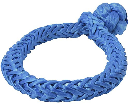 Tiardey 1/2 'X 22 Pulgadas (55000LBS) Cuerda de recuperación de Carretera sintética con grillete Suave Resistencia a la Rotura para navegar SUV ATV Camión Jeep - Azul