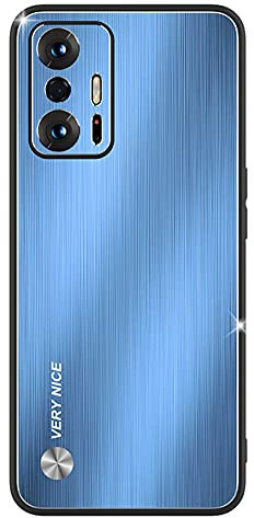 ESTH® Handyhülle für Xiaomi 11T Pro/11T Hybrid Rüstung Aluminium Metall Stoßfester Bumper Cover Soft Silikon Militär Heavy Duty Case für Xiaomi 11T/11T Pro, Blau