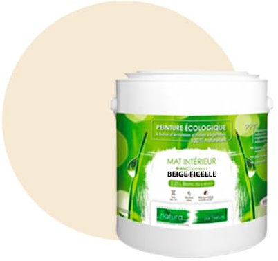 Peinture murale naturelle écologique aspect mat intérieur Natura - 2,5L, Beige Ficelle