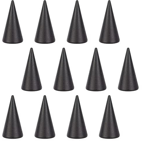 nbeads 12 STK. Schwarze Holzkegel Ringhalter, Kegelförmige Fingerring ständer Ringständer Schmuck anzeige Holzschmuck Displayständer Für Ring Schmuckausstellung