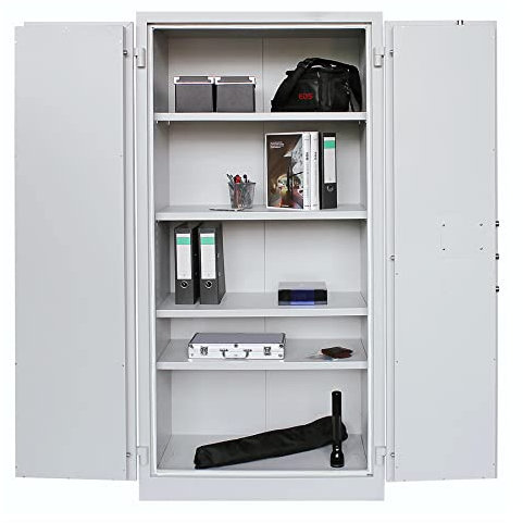 Schrank & Stuhl Sicherheitsschrank | Feuerschutzschrank | Dokumentenschrank 195x95x55, Grau