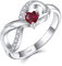 Starchenie Unendlichkeit Ring 925 Sterling Silber Herz Geburtsstein flügel Verlobungsring für Damen