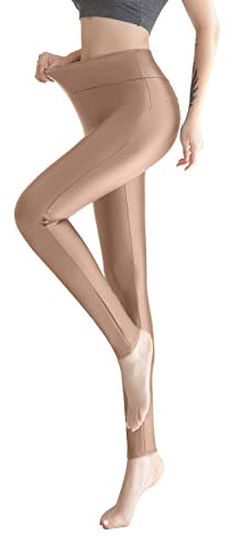 Powder Queen Damen Kunstleder High Waist Leggings Hose Strumpfhosen Treggins Leder Look hüfthoch Thermal Winter
