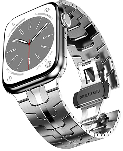 WINGLE 42mm (series 11 10) 41mm 40mm 38mm for Apple Watch Straps,Stainless Steel Strap Metal Replacement Band for iWatch Strap Series 11/10/9/8/7/6/5/4/3/2/1/SE, Silver