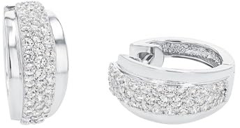 Amor Creolen 925 Sterling Silber Damen Ohrschmuck, mit Zirkonia synth., 1,5 cm, Silber, Kommt in Schmuck Geschenk Box, 2024100