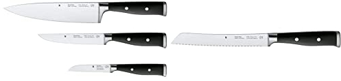 WMF Grand Class Messerset 3teilig & Grand Class Brotmesser Wellenschliff 33 cm, Made in Germany, Brötchenmesser, Messer geschmiedet, Performance Cut, Spezialklingenstahl, Klinge 19 cm