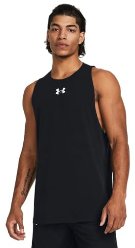 Under Armour Herren Baseline Cotton Tank, Schwarz (002)/Breeze, 4X-Groß