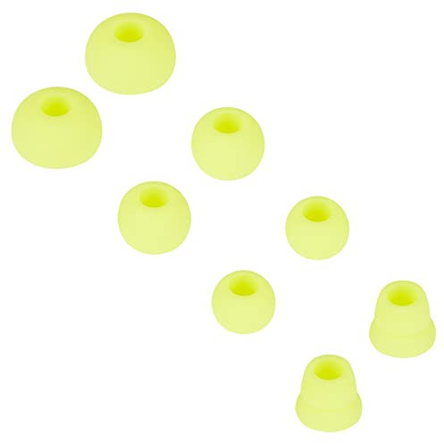 4 Pairs Silicone Replacement Earbud Tips Earbud Cap Compatible with Powerbeats 1/2/3 Wireless Beats by Dre Headphones,Ear Bud Tips(Yellow)