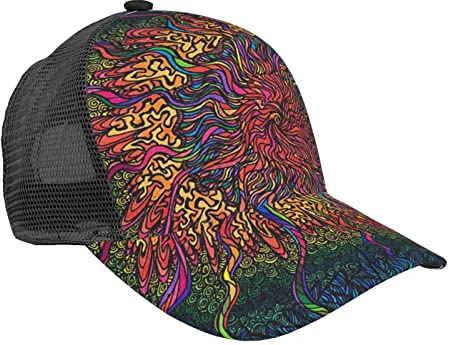 Hippie Psychedelic Baseball Cap Dad Hat Trucker Hat Damen Herren Snapback Verstellbarer Modischer Trendiger Hip Hop Hut Low Profile