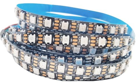 Vrabocry WS2812B RGBIC LED Streifen Licht 74/96 Pixel/Leds/m WS2812 einzeln adressierbar Smart Led Band IP30/65/67 DC5V (Schwarz Pc Ip30, 16,4FT 74LED/m)