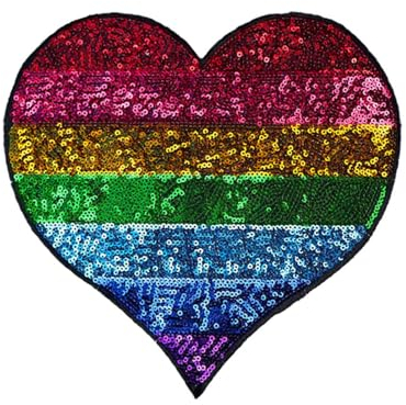 Harilla Großer Herz-Aufnäher, dekorative Aufnäher, Abziehbilder, Stoff-Reparatur-Aufnäher, DIY-Handwerk, Aufbügler, Pailletten-Applikation für T-Shirt, Jacke