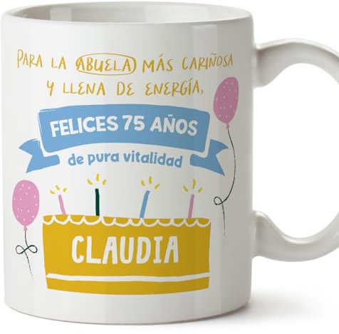 MUGFFINS Tazas Personalizadas para ABUELA - En Español - Cumpleaños_Abuela - 11 oz / 330 ml - Regalo personalizable original y divertido