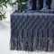KASYLAN 100% Acrylic Knitted Throw Blanket Textured Solid Soft Decorative Throw for Sofa, Couch, Bed,127x152cm,Navy