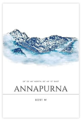 MExmeb Annapurna Kunst-Leinwand-Poster, Schlafzimmer-Dekor, Sportlandschaft, Büro, Raumdekoration, Geschenk, ungerahmt, 30 x 45 cm