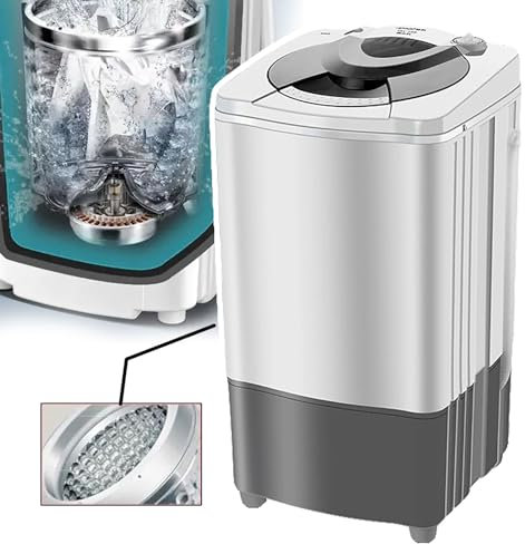 WhAeoy Portable Clothes Dryer, Spin Dryer Machine,Stainless Steel Inner Cylinder + Blue Light +Energy Saving+Convenient Operation, for Camping Apartment Clothes,A