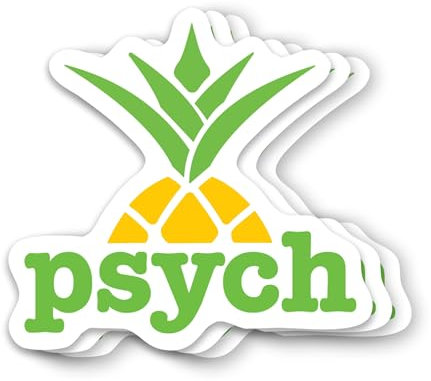Psych Aufkleber Tv Show Ananas Vinyl Aufkleber 7,6 cm für Wasserflasche, Becher, Laptop, Hut, Handyhülle, 3 Stück
