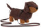 Apricot Lamb Hund dachshund dackel geformte Umhängetasche Plüsch Geldbörse für Erwachsene und Teenager Mädchen, Plüschtier Umhängetasche in Tierform, Kinder Mode Handtaschen, 33 cm