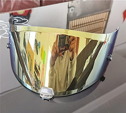 SZSMHL Helmvisier, Motorrad-Helm-Linsenvisier-Helm-Gläser-Linsen-volles Gesichtsfall Compatible with H-JC RPHA-11/70 Visier-Maske des zweiten und der dritten Generation der dritten Generation(Gold)