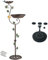 Aifeorzo Vogeltränke mit Solarbrunnen, 111,8 cm hoch, Gusseisen-Sockel, Vintage, Braun