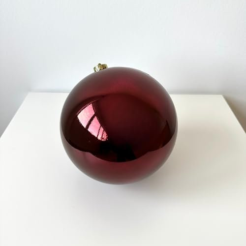 CB Home & Style Weihnachtskugel bruchfest Plastik Kunststoff Christbaumkugel Baumkugel glänzend groß XXL (Ochsenblut, 14 cm)