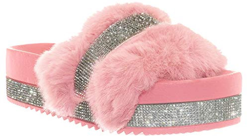 Generico Stivali Polizia Donna Stivaletti da Donna Pantofole da Donna con Plateau e Strass Casual da Donna Slip Scarpe da Tutti i Giorni Stivali Donna Pelle 41 Scarpe Donna Moto (Pink, 39)