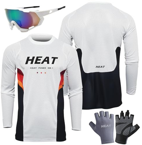 Radfahren Jersey Herren Mountainbike Motocross Jersey Langarm MTB T-Shirt,Shirt Downhill Fahrrad Jersey Schnelltrocknend, Enduro Motocross, Motocross Langarm-Shirt (M,TYP-4)