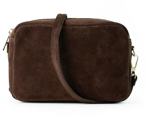 lePelou Wildlederhandtasche, Leder Umhängetasche mit wechselbarem Schultergurt, Crossbody Tasche, kleine Handtasche mit wechselbarem Schultergurt