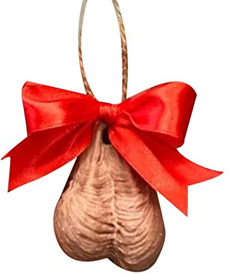 Weihnachtsbaum Deko 3D Resin Weihnachtsschmuck,Lustiger Hodensack-Anhänger Weihnachtsdeko Anhänger, Weihnachts Deko Tier-Figur Hängende Christbaumschmuck,Weihnachtsanhänger (Z2-B, 8cm)
