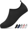 Sixspace Badeschuhe Damen Herren Wasserschuhe Schnell Trocken Schwimmschuhe Leicht Strandschuhe Aquaschuhe Outdoor Barfußschuhe(Schwarz 45 EU)
