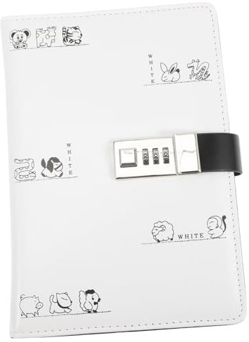 SHINEOFI Password Diary with Pen Slot Cute Stationary Mini Notebook Diary with Code Notebook with Lock