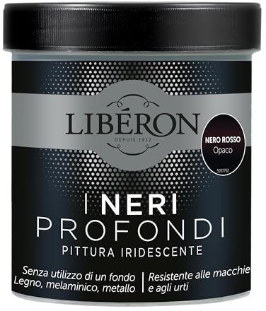 Libéron - Les Noirs Profonds - Peinture Irisée - Noir Rouge Mat - 0,5 L