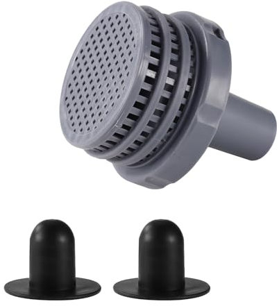 Lyreh Conector Chorro Piscina 11070/11072 Compatible con Intex 25022E, Repuesto de Conector Filtro Piscina con 2uds Tapón Agujero de Filtro(Gris)