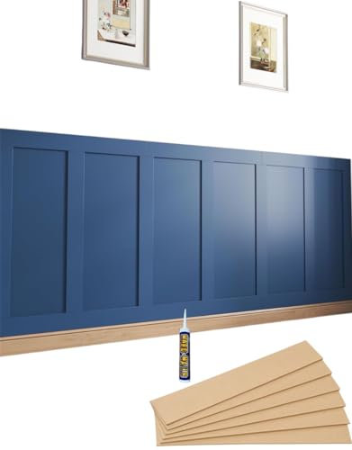 Wall Panelling Kit Shaker Style 3D Wall Panel Kit | MDF Wall Panels - Paintable Accent Panel Kit for a Stylish Upgrade to Any Home Decor 50cmx10cm (16)