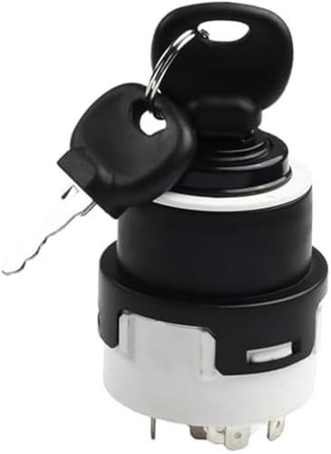 Pizgear Zündstarter, for JCB 3CX Zündschalter, Zündschalter, Startschalter mit 2 Schlüsseln und 10 Pins, for Lader, ABS-Material, einfache Installation und Regelung Schlüsselschalter für Gartenmäher