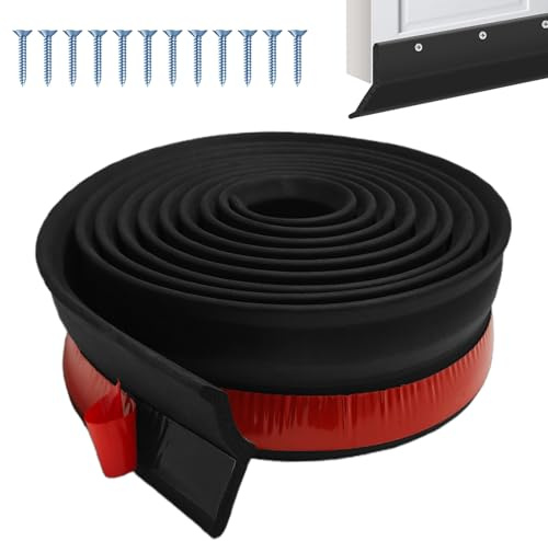 Joint de porte de garage, autocollant, en caoutchouc, noir, universel, avec clous, lèvre en caoutchouc, pour garage, entrepôt, joint de porte