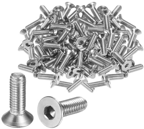 M METERXITY 80-Pack Flat Head Machine Screws M3x10mm | Inner Hex Socket Cap Screws 304 Stainless Steel Socket Countersunk Fasteners Bolts for Electronics/Machinery Equipment/Home