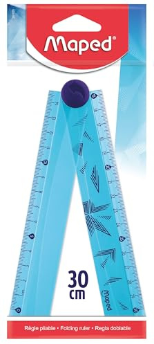 Maped ARCTIC Klapplineal 30 cm – Zusammenklappbares Schullineal für Teens – Faltlineal 15 cm, Stoßfest, Platzsparend, Polar Design