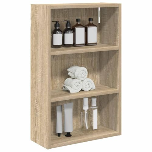 vidaXL Badezimmer-Wandschrank Sonoma-Eiche 40 x 16 x 62,5 cm
