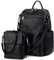 UTO Rucksack Damen Leder mit Abnehmbar Crossbody Schultertasche 2 in 1 Multifunktion Magnetischer Klappdeckel Schule Handtasche Schulrucksack Daypacks Modisch Gewaschen PU Leder Schwarz