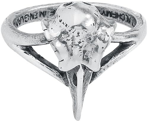 Alchemy Gothic Rabeschadel Kleiner Ring Frauen Ring silberfarben M Hartzinn Gothic
