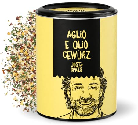 Just Spices Aglio e Olio Gewürzmix I Koche leckere Pasta Aglio e Olio in nur 10 Minuten I Gewürzdose, 50 g