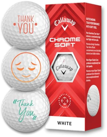 Callaway Golfbälle 3er Pack Motiv Danke Thank You Golf Geschenke für Golfer Geschenkidee