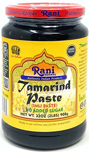 Rani Tamarind Paste Puree (Imli) 32oz (2lbs) 908g Bulk Glass Jar, No added sugar ~ All Natural | Vegan | Gluten Free | No Colors | NON-GMO | Kosher | Indian Origin