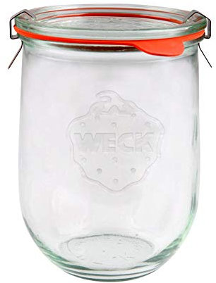 WECK 745 Pot de rangement pour tulipes avec couvercle en verre, joint et pinces pour pâte à soudure, conservation, conservation, yaourt, kimchi, confiture 1062 ml